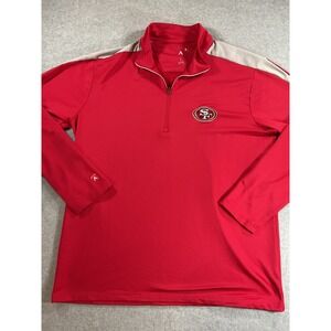 Antigua San Francisco 49ers Mens Large Red Quarter Zip Pullover Jacket NFL 1846